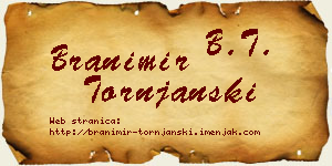 Branimir Tornjanski vizit kartica